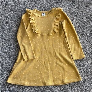 NWOT little girls golden yellow polka dot dress